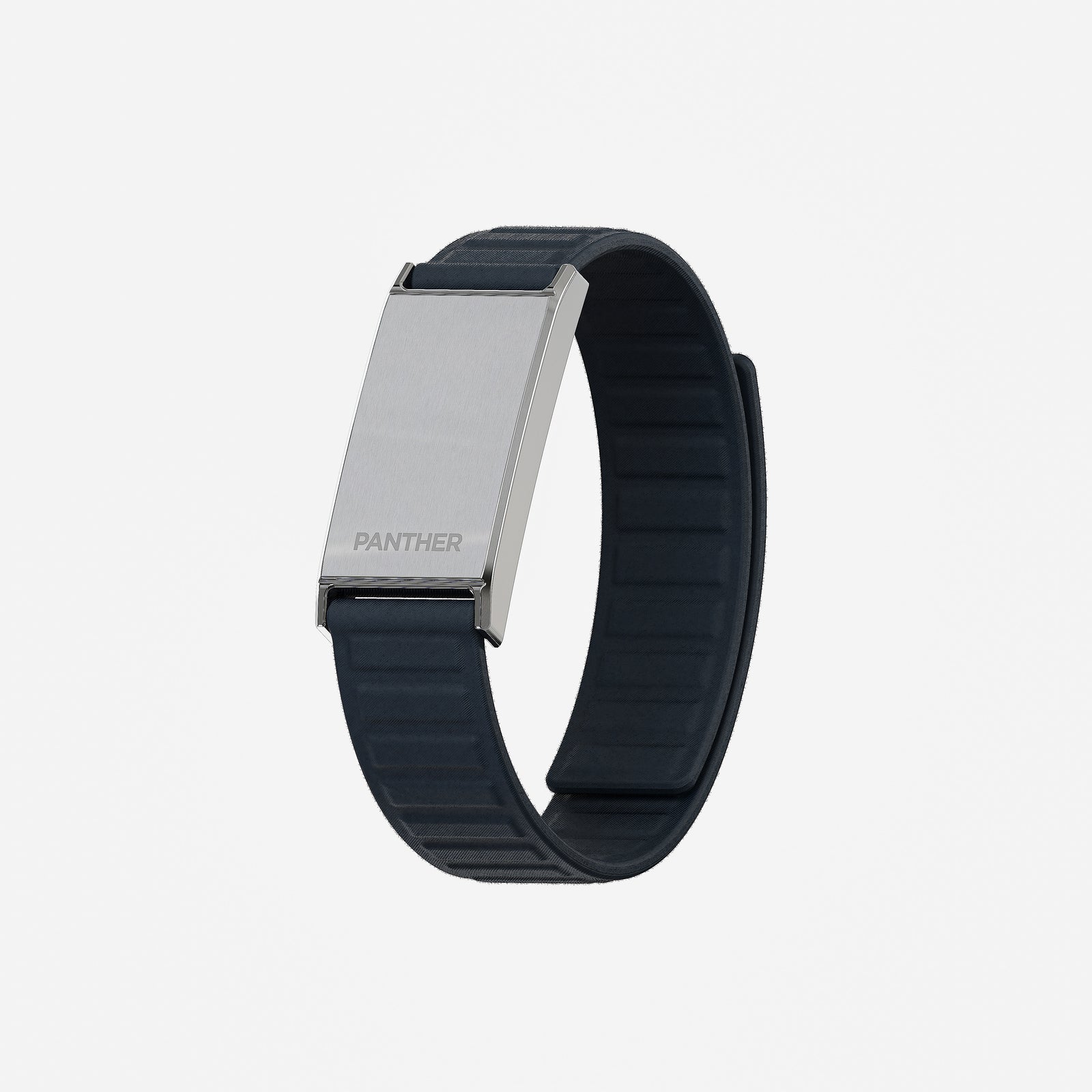 Panther Eclipse, brushed steel face on graphite grey fabric band